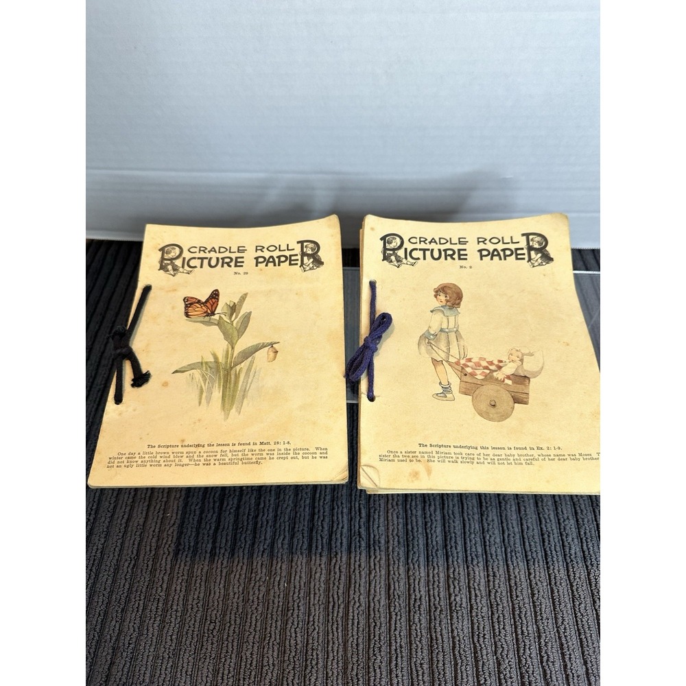Cradle Roll Picture Paper Bible  Stories In Great Condition One Or Two Colored